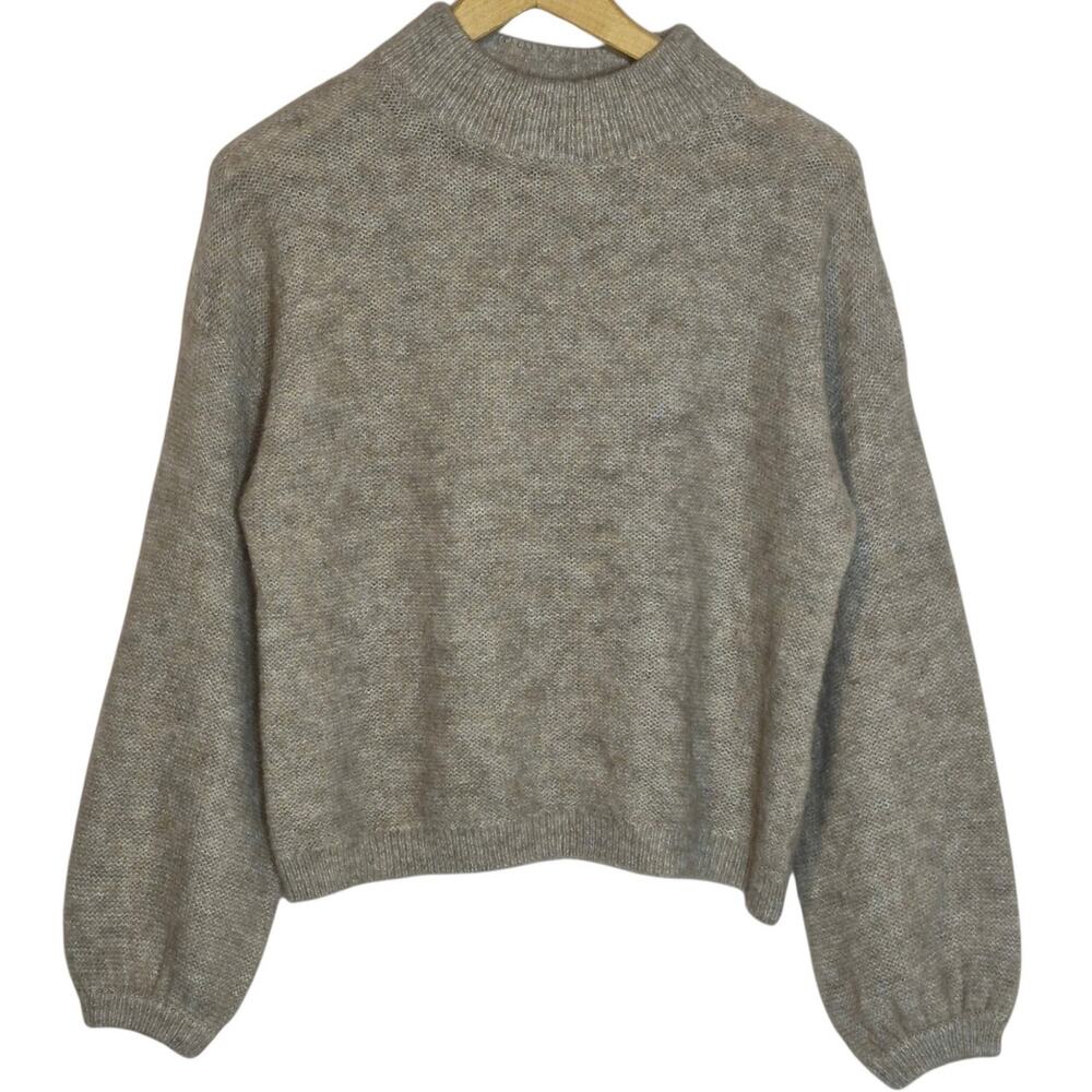 Vintage Banana Republic Women's Wool/Alpaca Balloon Sleeve Sweater M Tan/ Cream